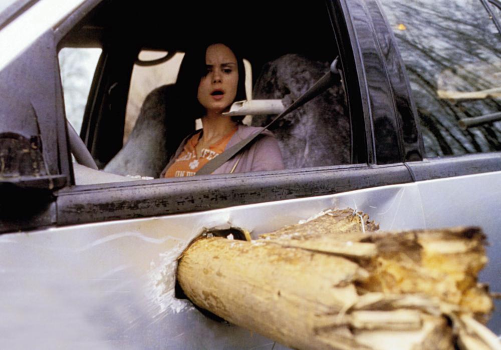 Final Destination 2 — Kat trapped inside the damaged SUV