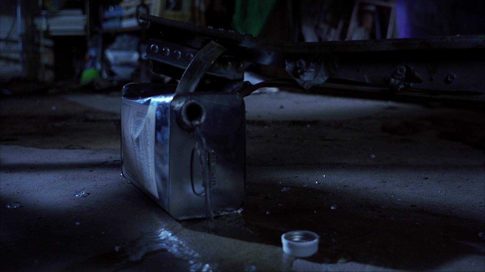 Clear's escape from the garage. Film frame 01393.