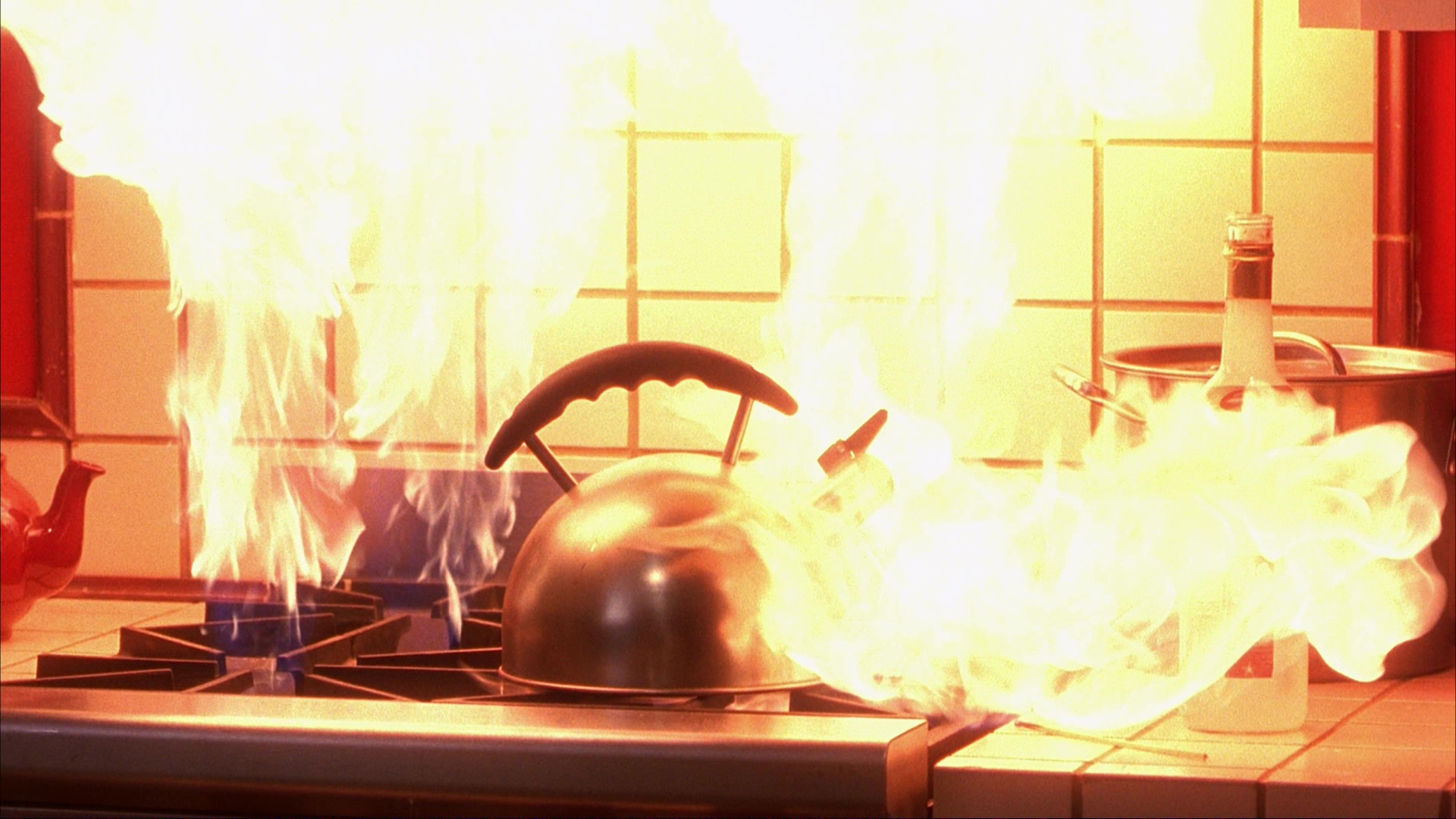 The fire at Ms. Lewton's house and the investigation. Film frame 01077.