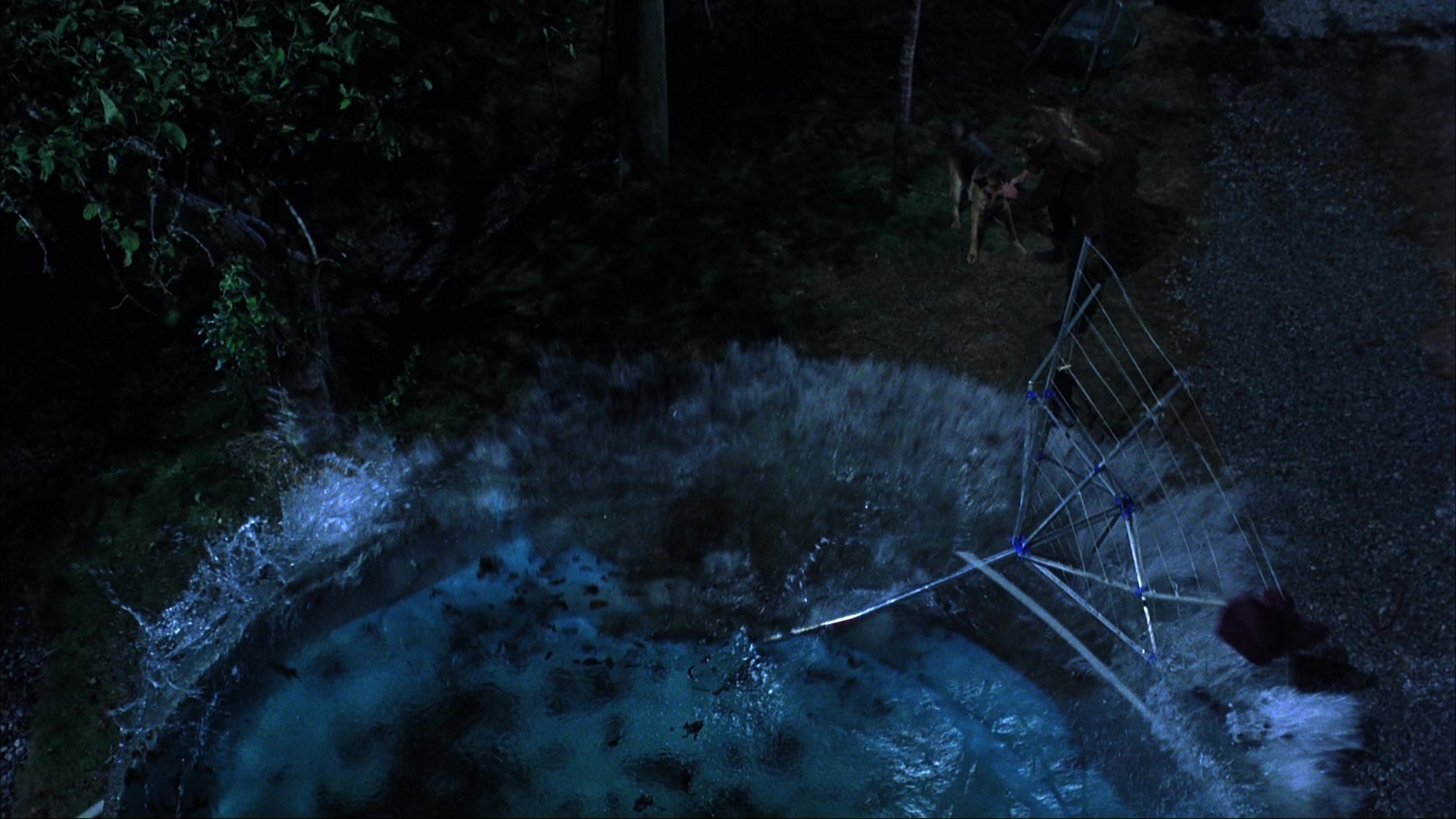 Clear's escape from the garage. Film frame 01348.