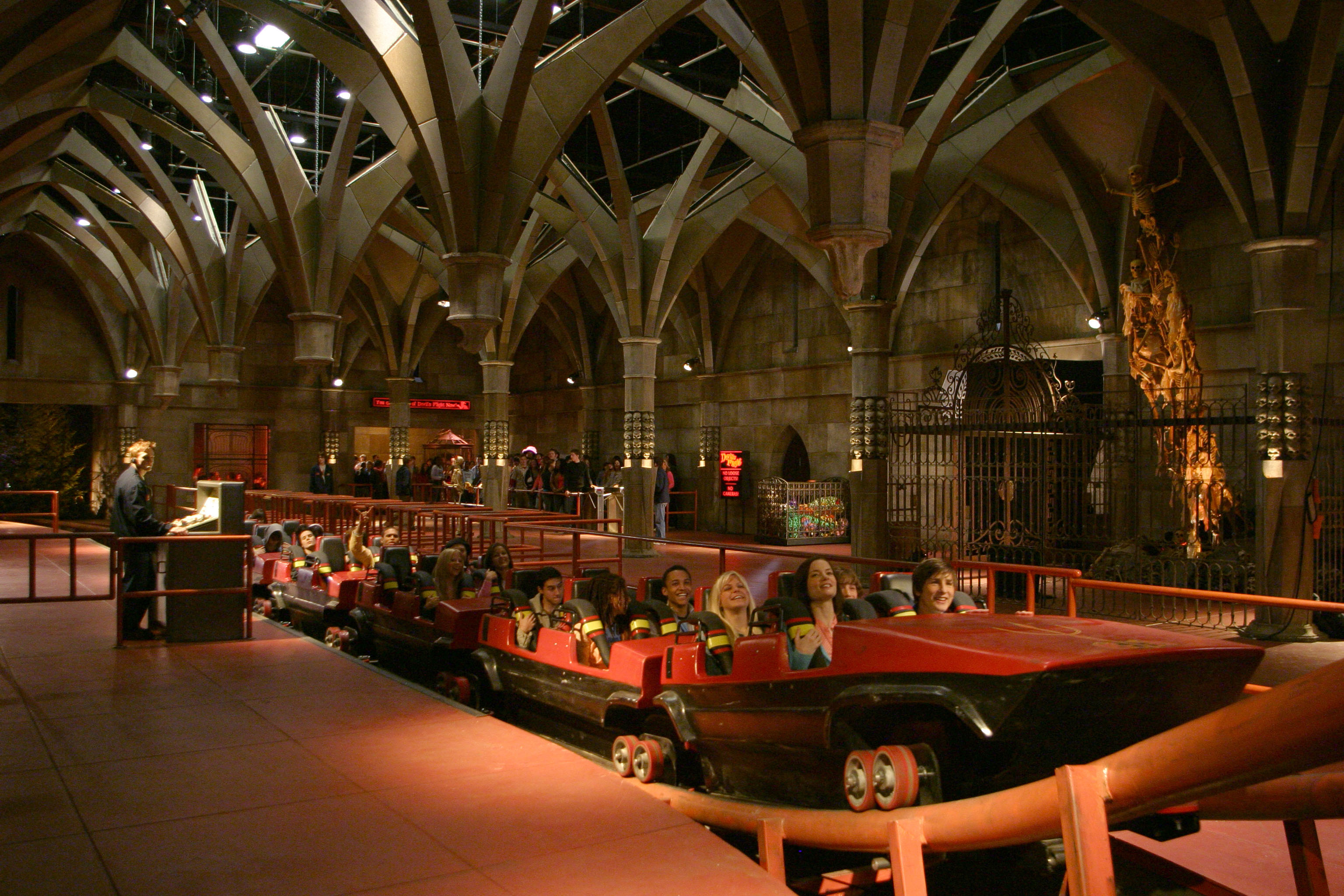 The Devil’s Flight train in its loading station.