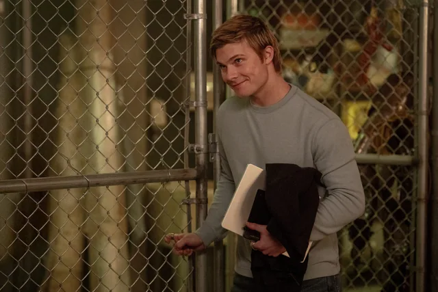 A student at the backstage door.