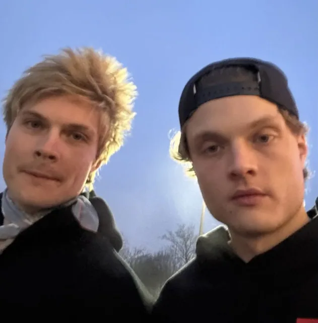 Sam Rechner and Asa Germann during production.