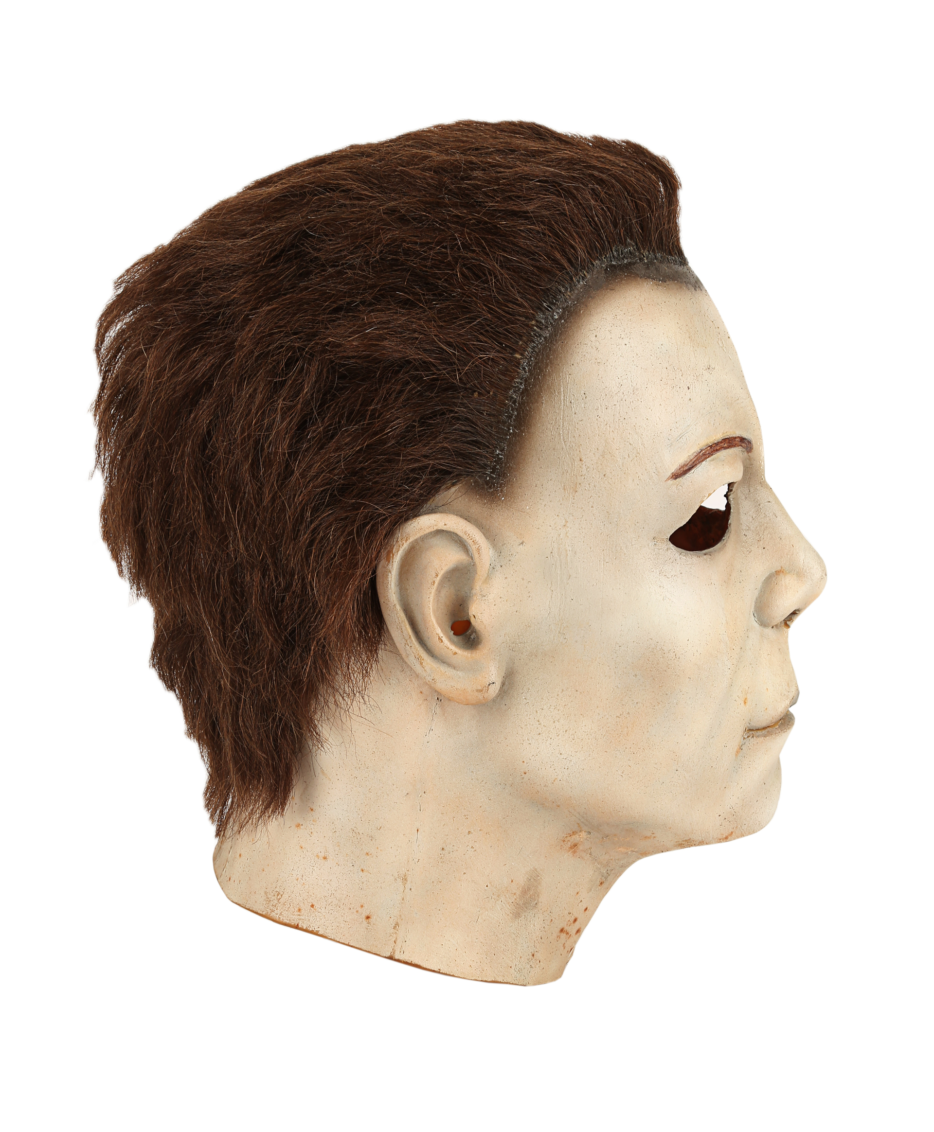 Michael Myers mask from Gary Tunnicliffe’s collection, right-facing profile. Later catalog photograph by Propstore.