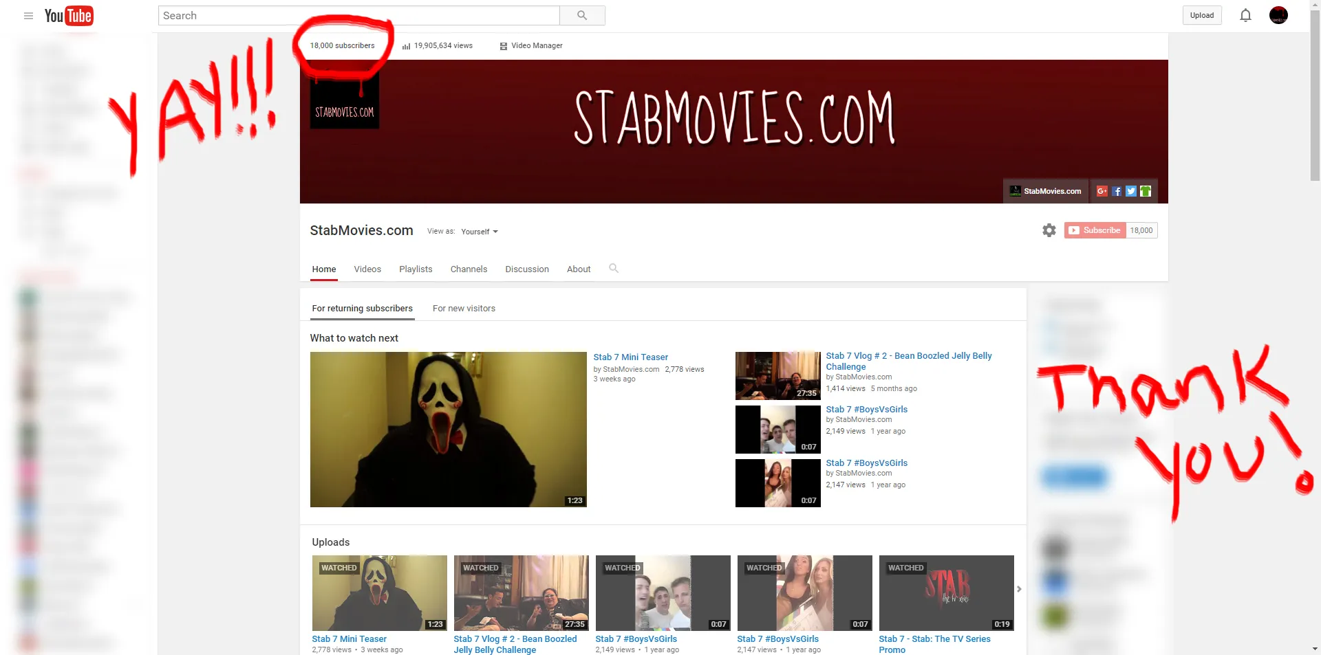 18,000 Subscribers!!