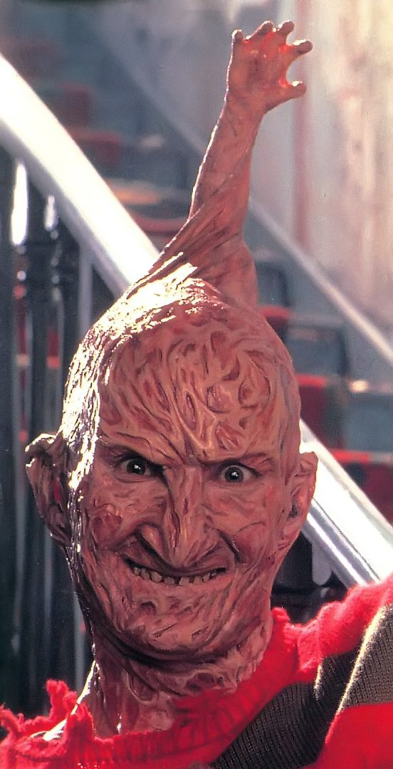 The sharply stretched Freddy head appliance, viewed from the front.