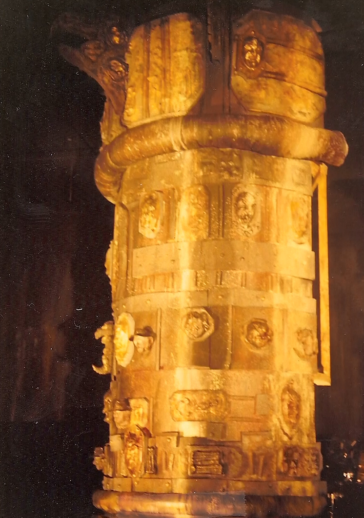 The tall, illuminated tower set built for the dream climax.