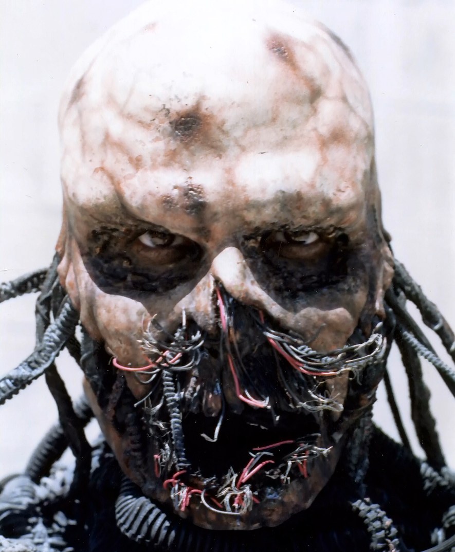 Close reference photograph of the preserved mechanical skull head; the photograph's date is not established.