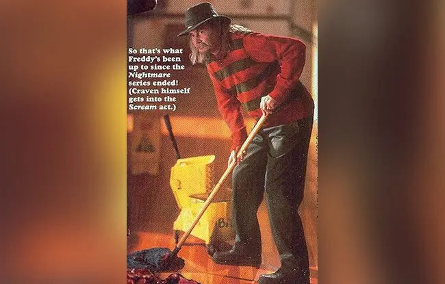 Wes Craven on set