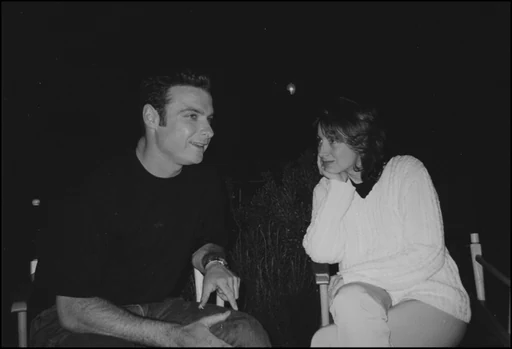 Liev Schreiber and Marianne Maddalena on the Scream 2 set.