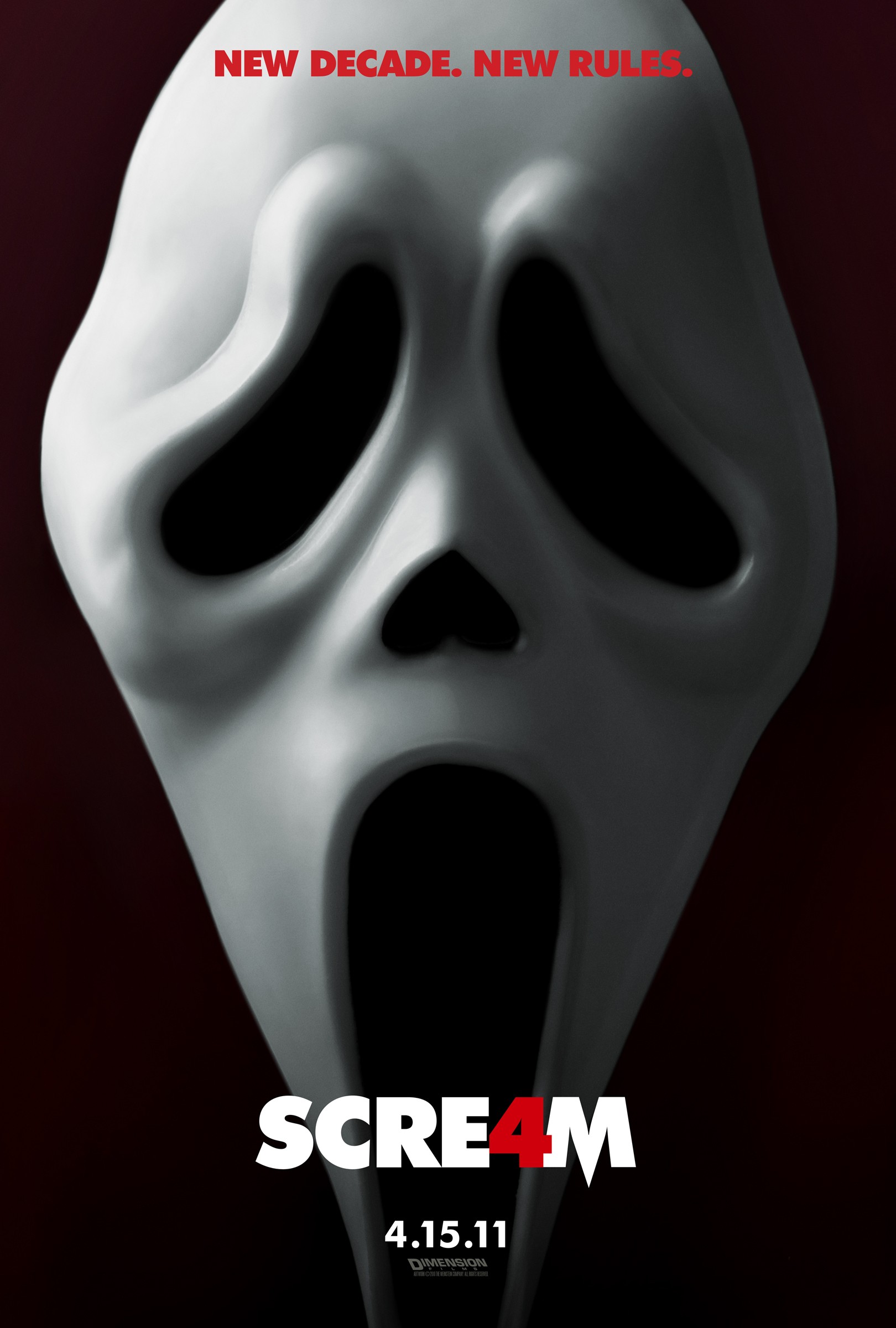 Scream 4 teaser poster with the Ghostface mask.