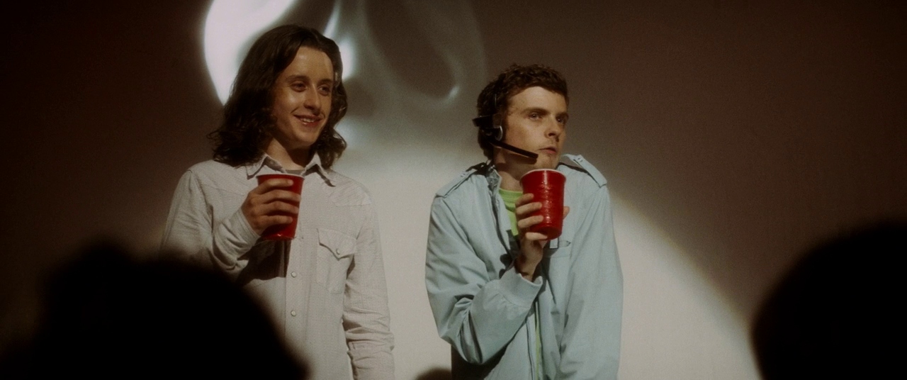 Charlie and Robbie at the Stabathon. Film frame.